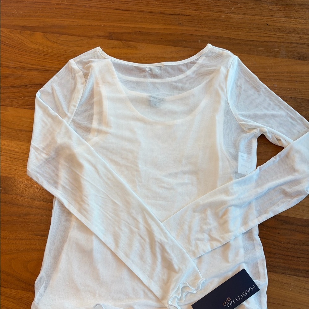 NWT Habitual White Sheer Girls Top